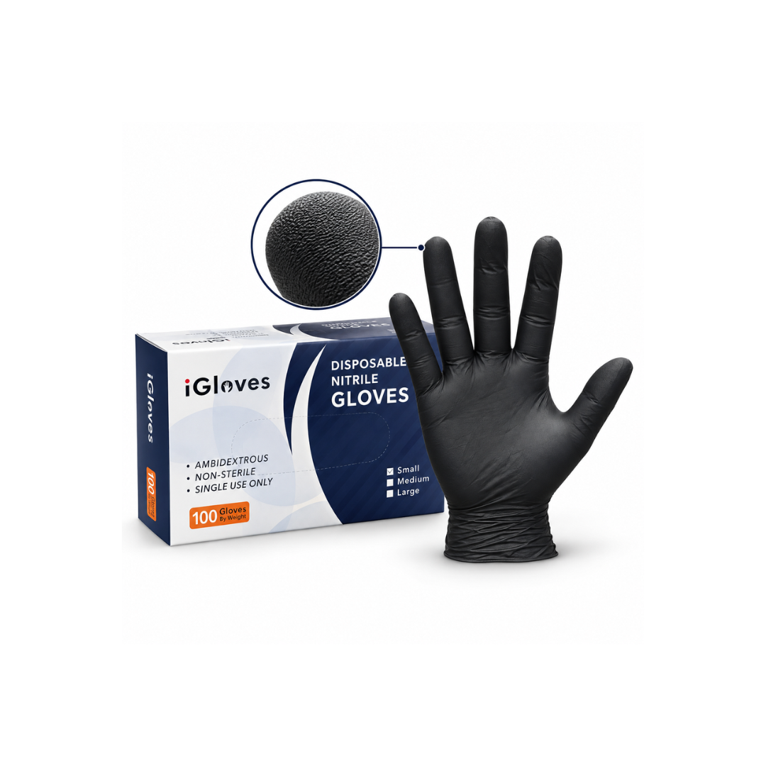 Gants Nitrile Noir iGlove- Colis de 10 Boîtes