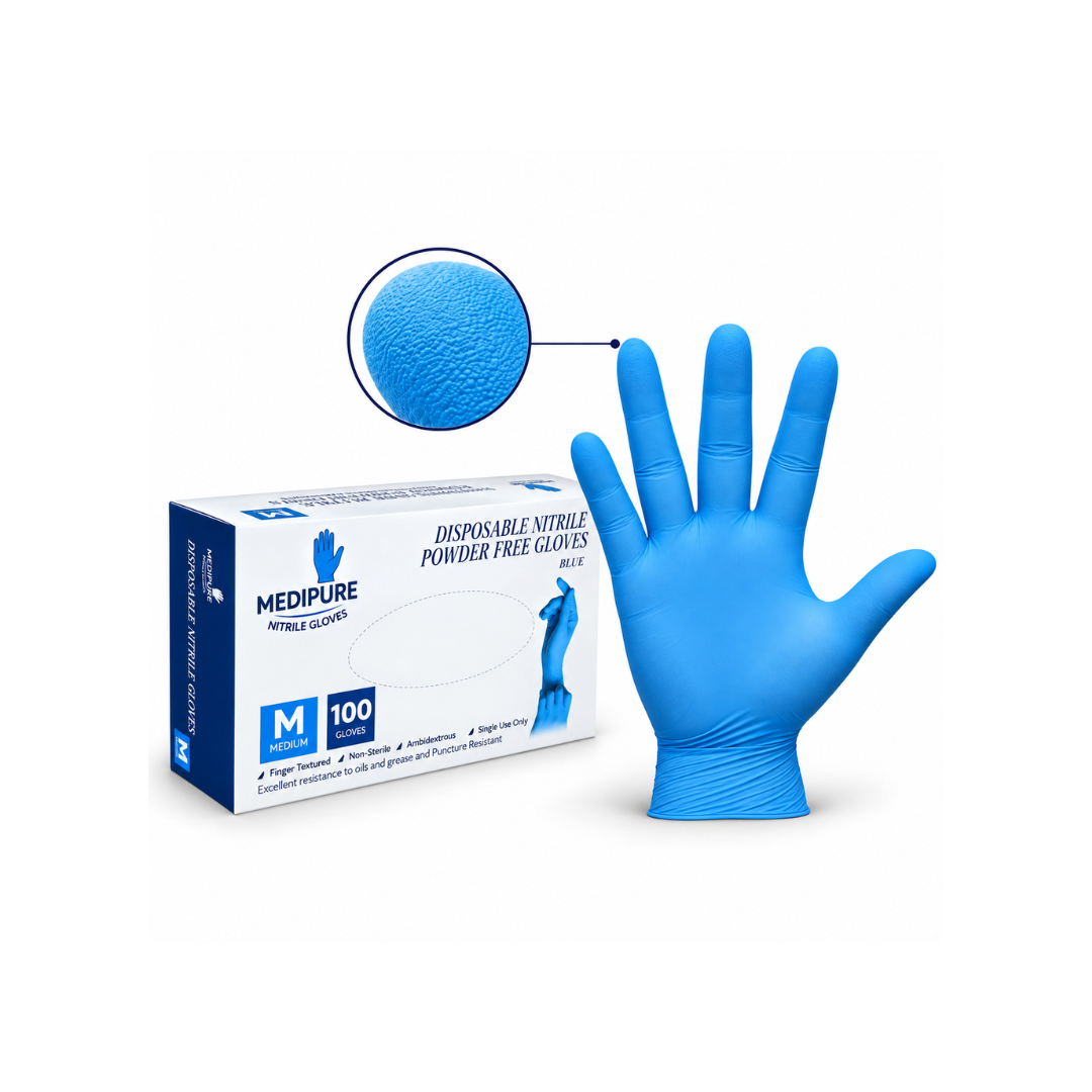 Gants Nitrile Bleu Medupure - Colis de 10 Boîtes